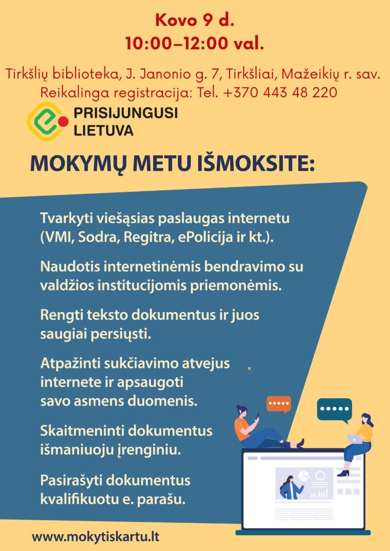 MOKYMAI TIRKŠLIŲ BIBLIOTEKOJE