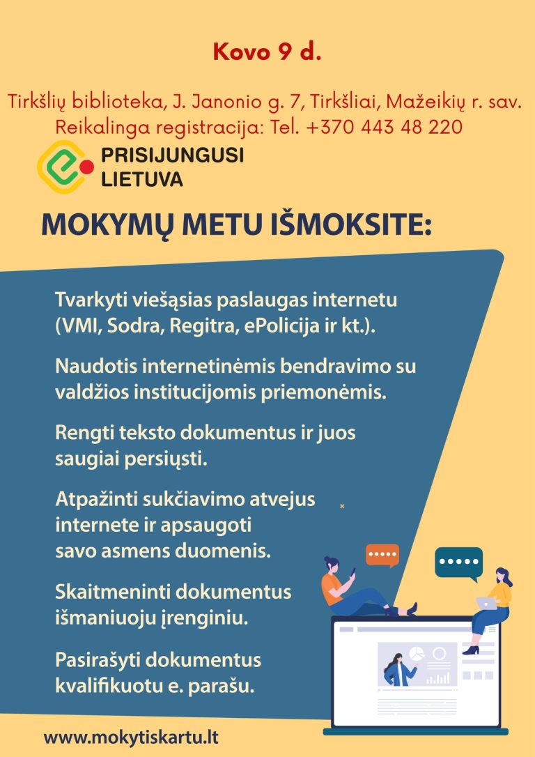 MOKYMAI TIRKŠLIŲ BIBLIOTEKOJE