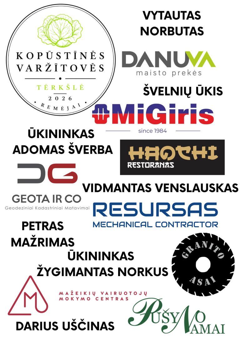 KOPŪSTĪNĖS VARŽĪTOVĖS / TIRKŠLĒ / 2026 REMĖJAI