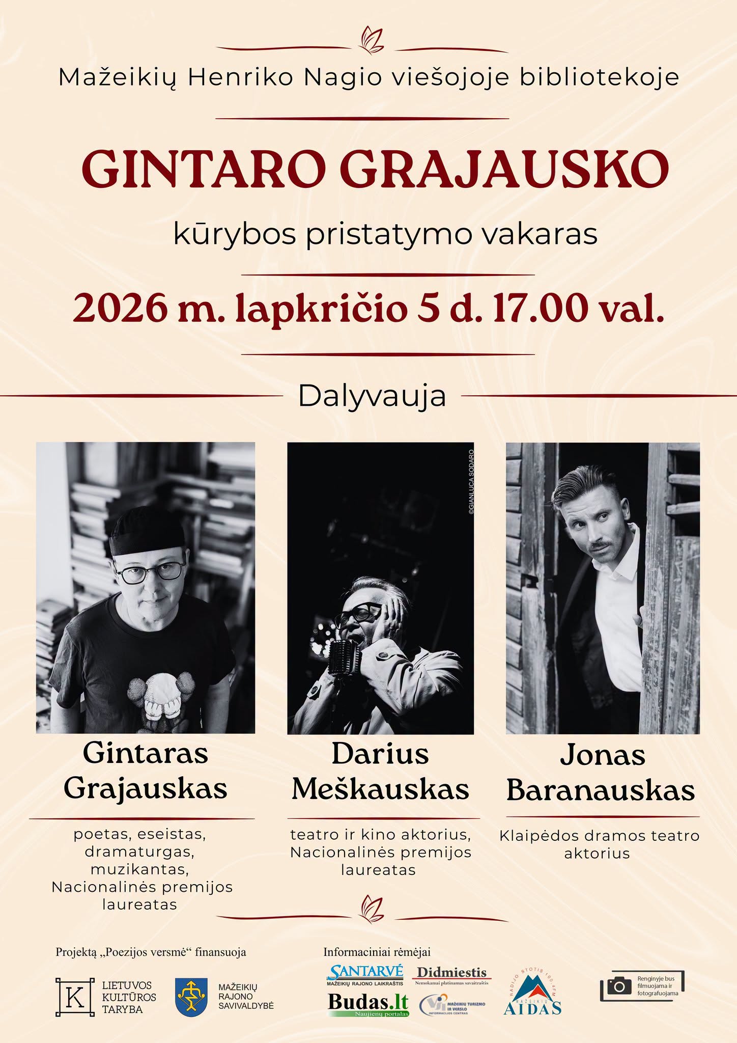 GINTARO GRAJAUSKO KŪRYBOS PRISTATYMO VAKARAS